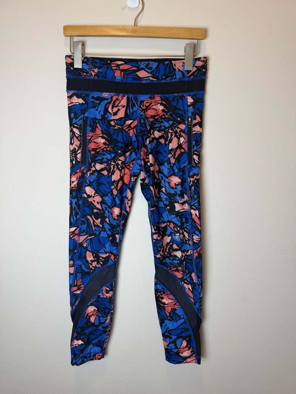 Lululemon Pace Rival Crop Leggings Size 6 Paint Storm Harbor Blue Luxtreme